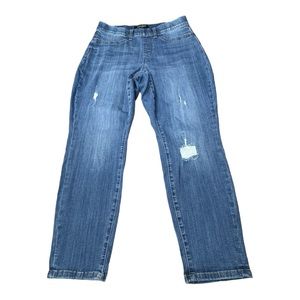 Judy Blue High Waist Distressed Boyfriend Pull On Blue Denim Jegging Women’s 14W